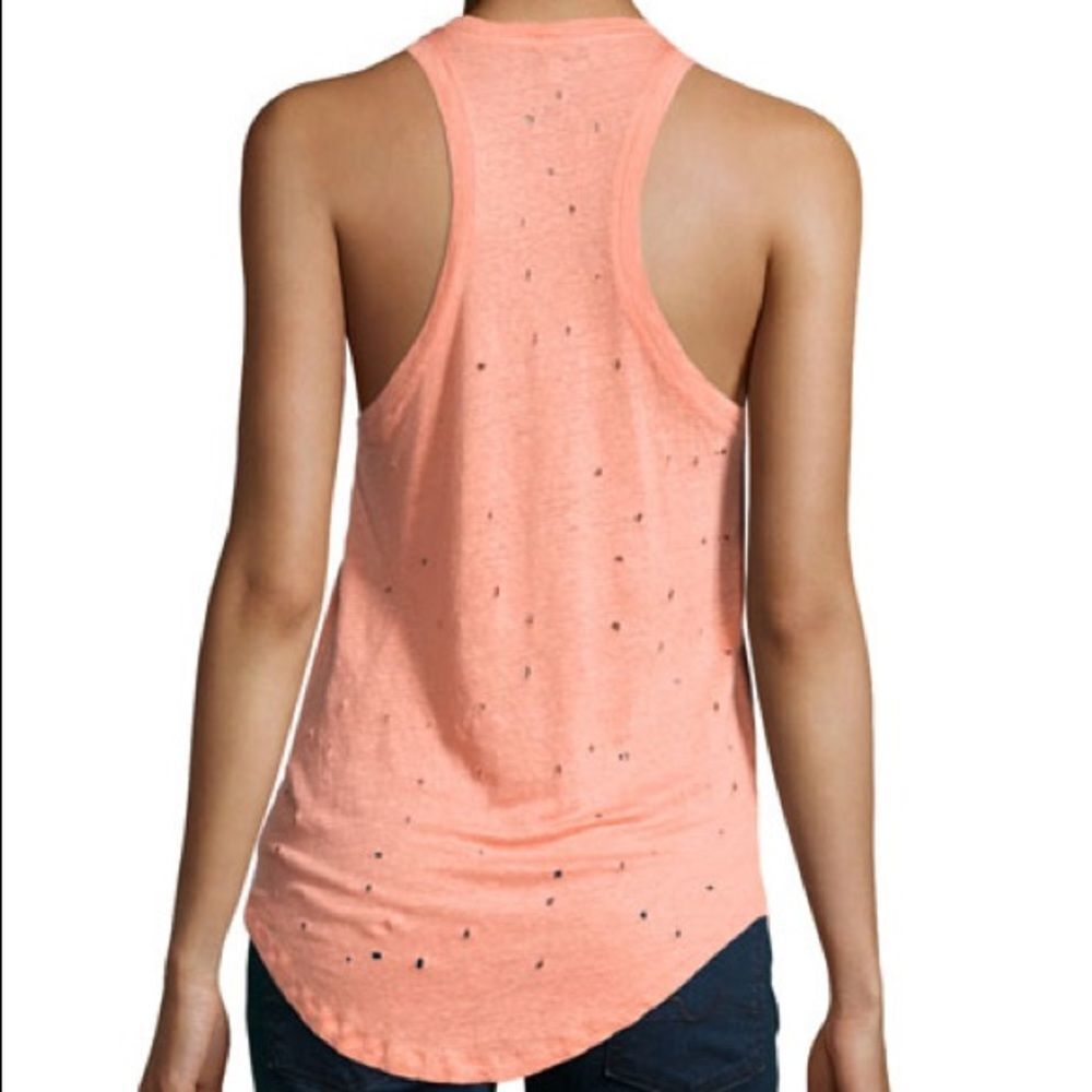 NWT IRO Doris distressed tank coral pink